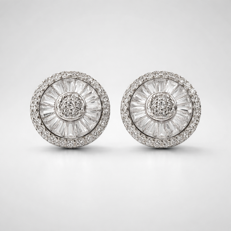 Round Halo Stud Earrings