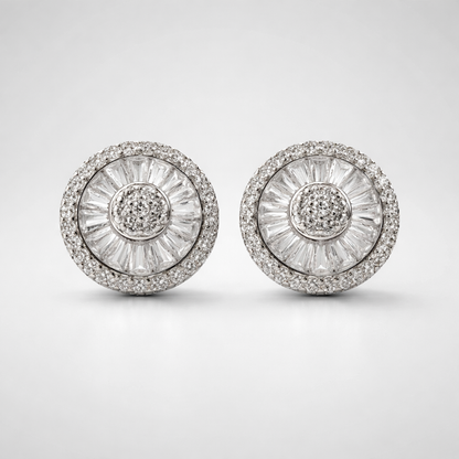 Round Halo Stud Earrings