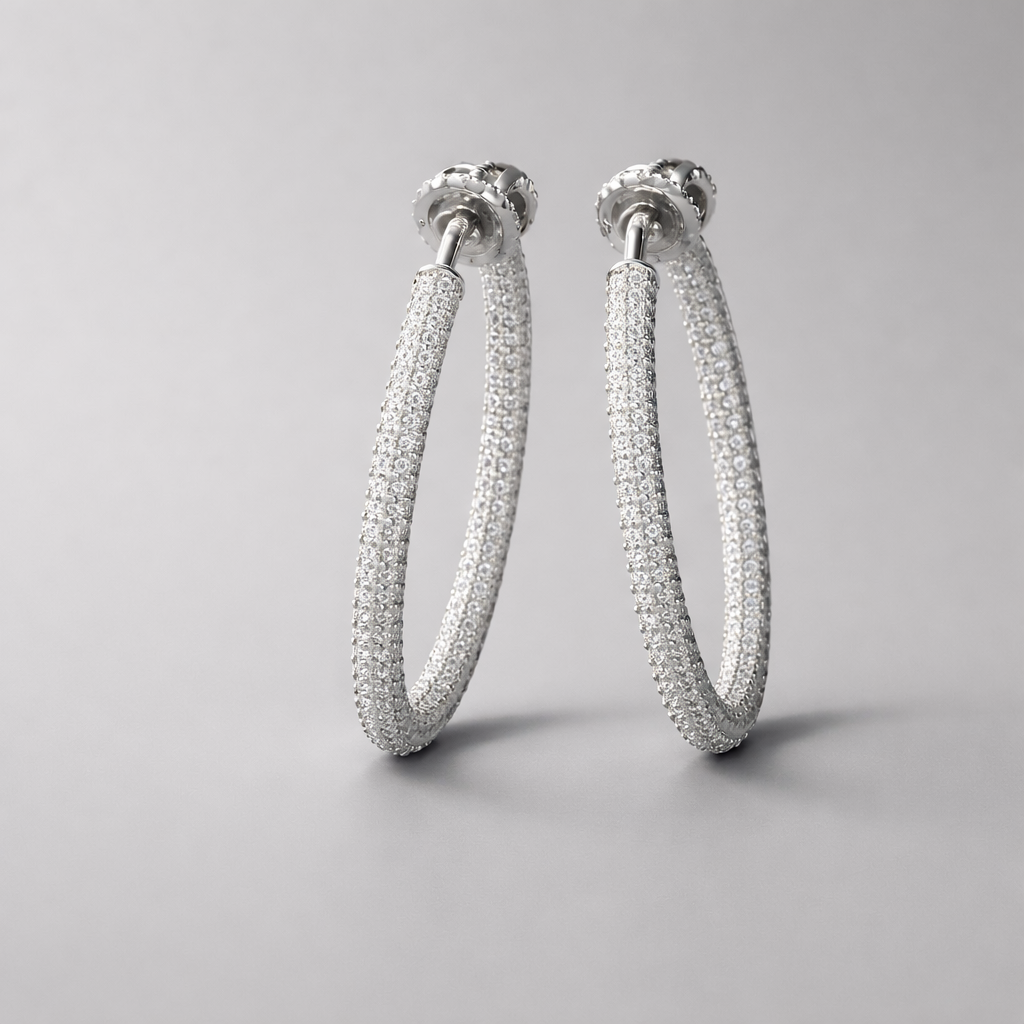 Diamond Look Hoop Earrings