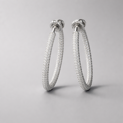 Diamond Look Hoop Earrings