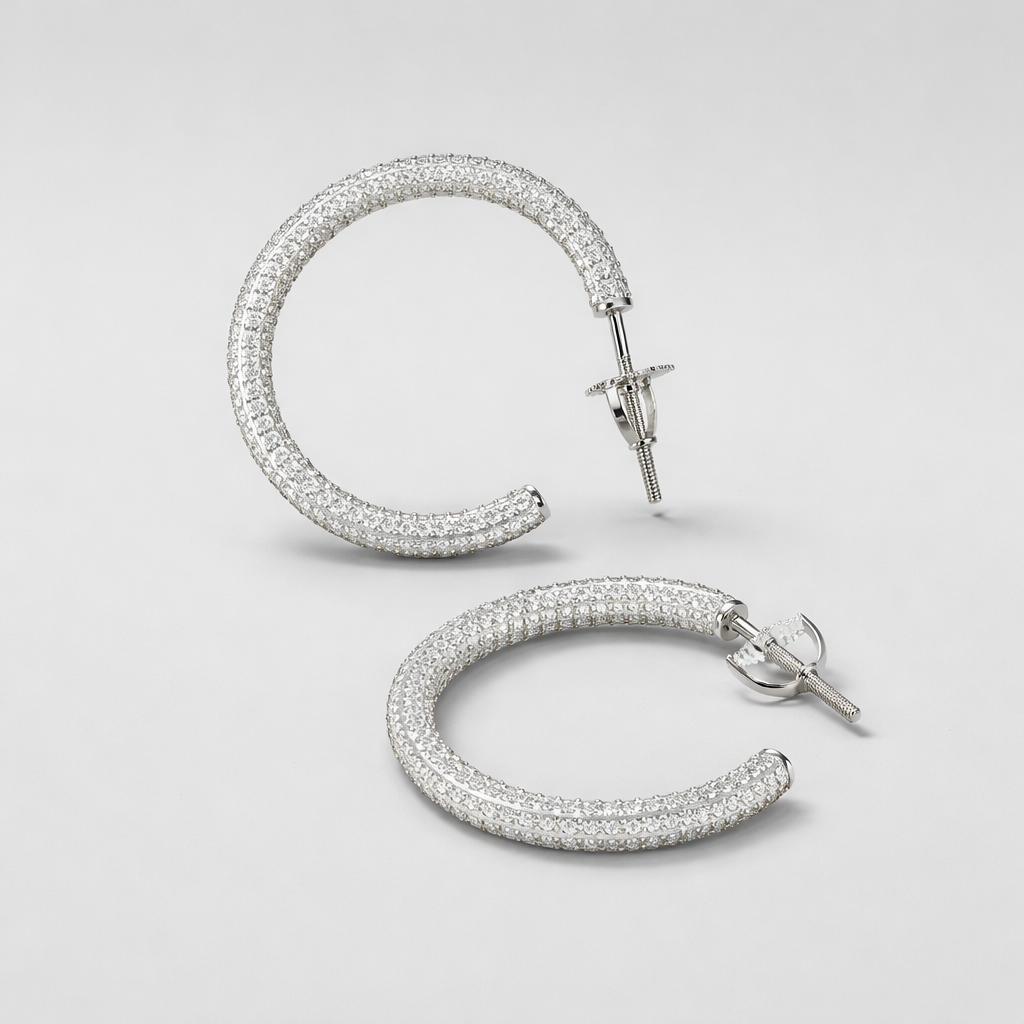 Diamond Look Hoop Earrings