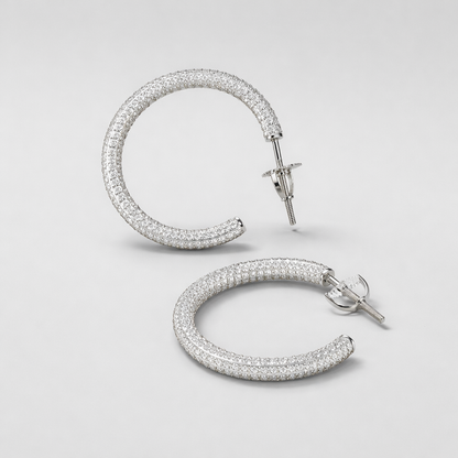 Diamond Look Hoop Earrings