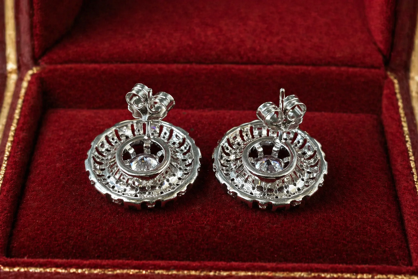 Ruby & Diamond Round Stud Earrings