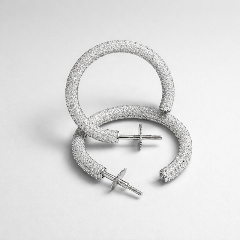 Diamond Look Hoop Earrings