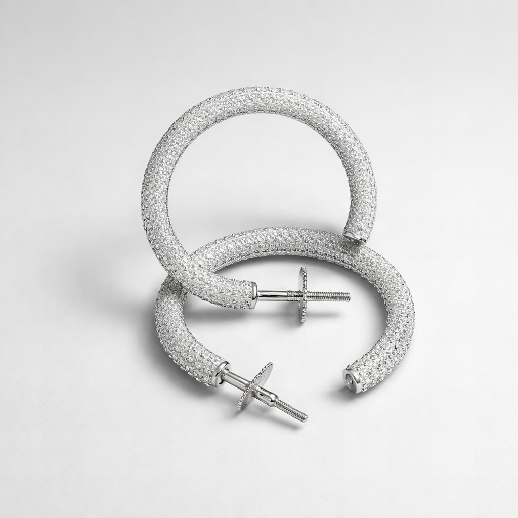 Diamond Look Hoop Earrings
