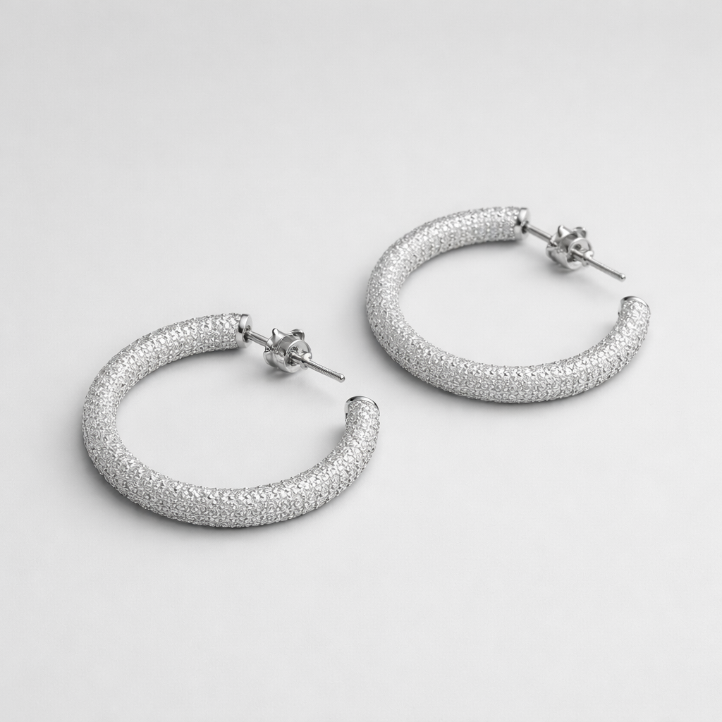 Diamond Look Hoop Earrings