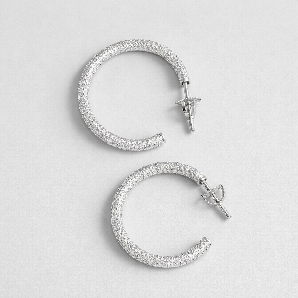 Diamond Look Hoop Earrings