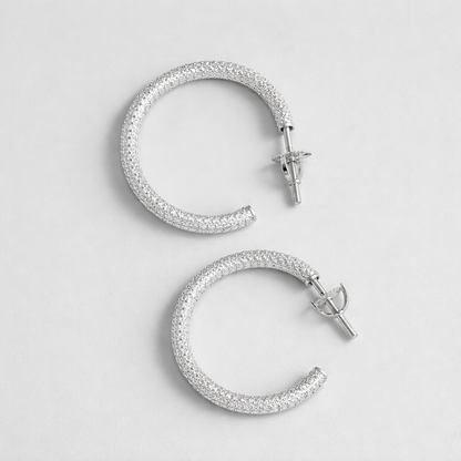 Diamond Look Hoop Earrings