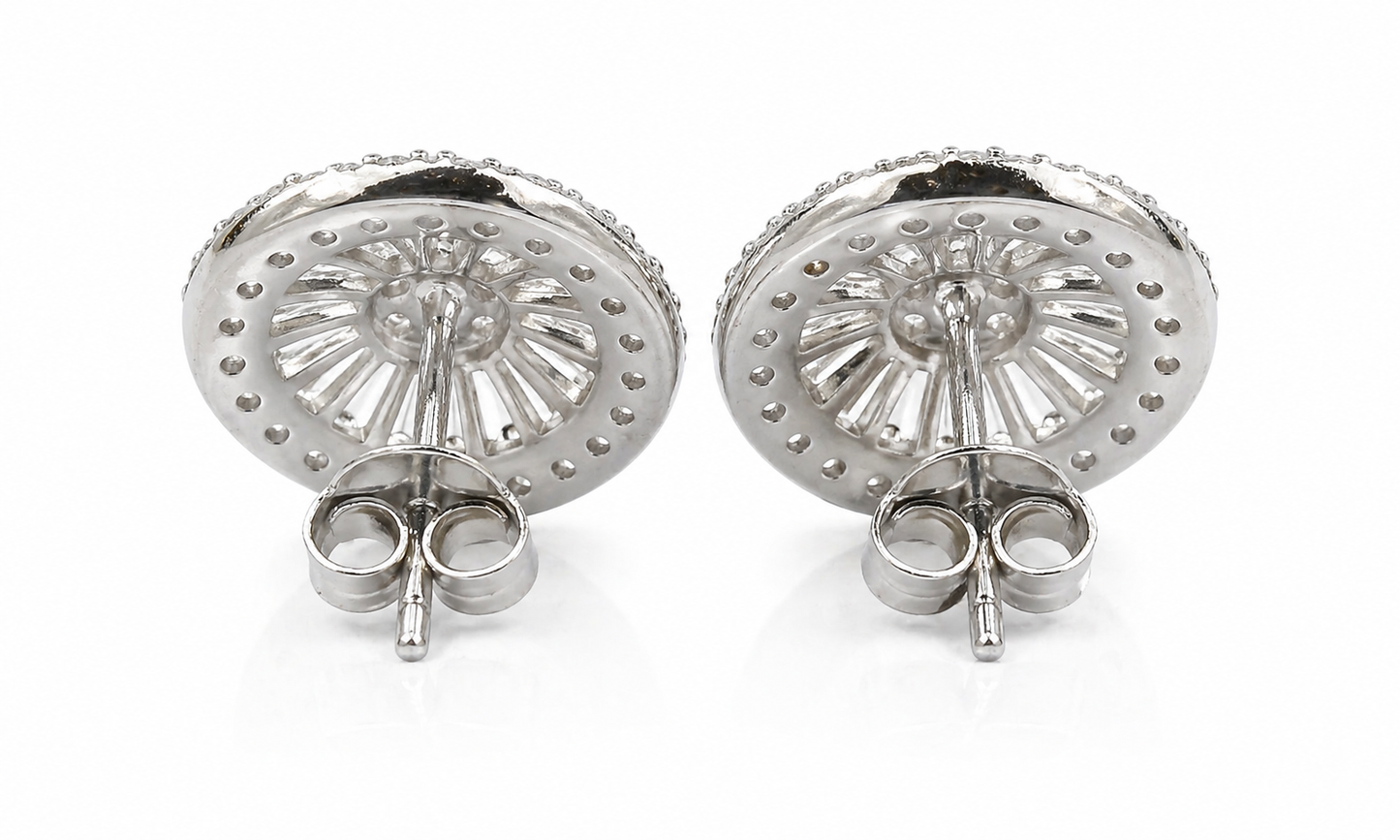 Round Halo Stud Earrings